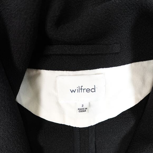 Artizia Wilfred Blazer Womens 2 Chevalier Unstructured Open Front Black Crepe - Picture 3 of 11